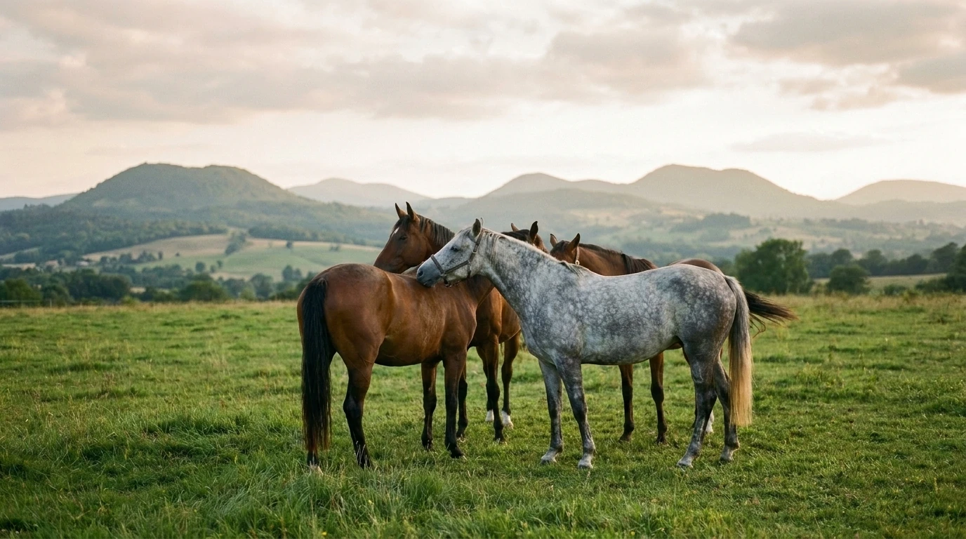 Les chevaux du ECURIE DES BERGERS en liberté, Allier